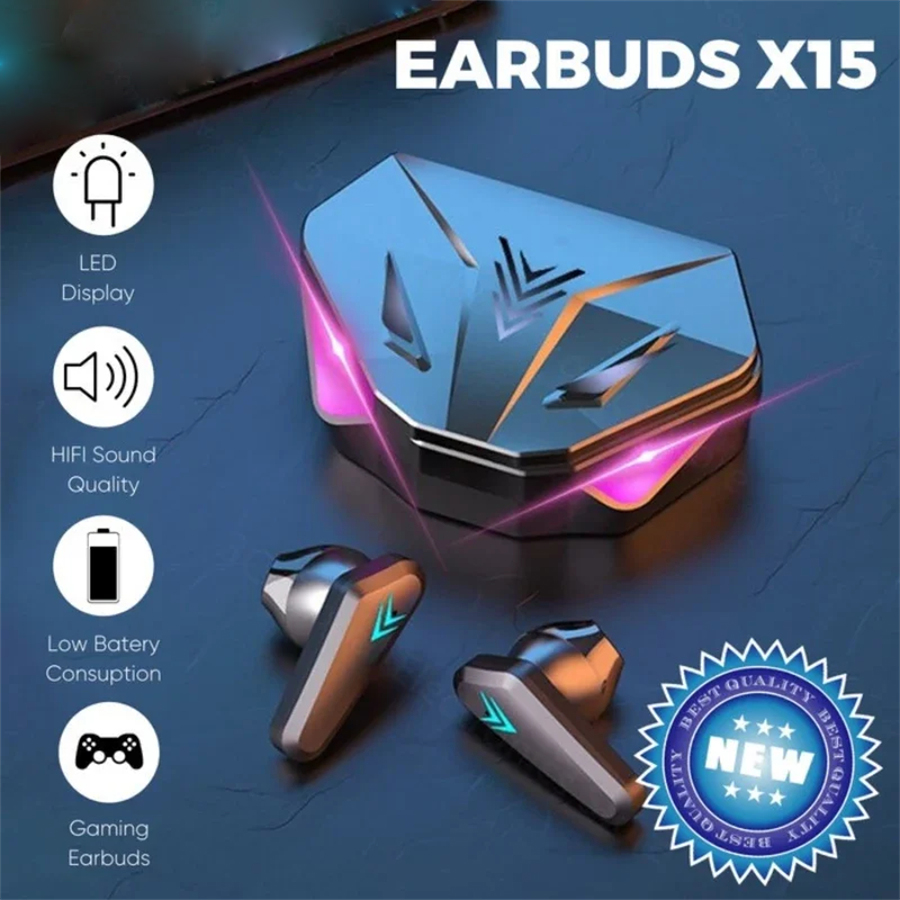Esports Gaming Gear - Bluetoothワイヤレスヘッドセット,ゲーミングヘッドセット,ゲーミングヘッドセット,マイク付きゲーミングヘッドセット,iPhoneおよびスマートフォン用,65msの低遅延,x15 tws