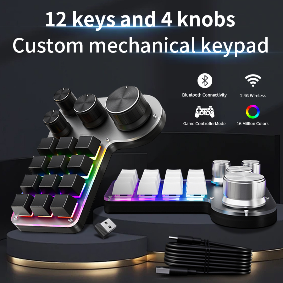 Elgato Stream Deck - 3モード12キー メカニカルキーボード 4ノブ カスタムプログラミング マクロ ゲーミングキーボード