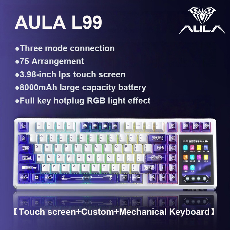 Elgato Stream Deck - AULA L99 インテリジェントスクリーンメカニカルキーボード Bluetooth ワイヤレス トリモード