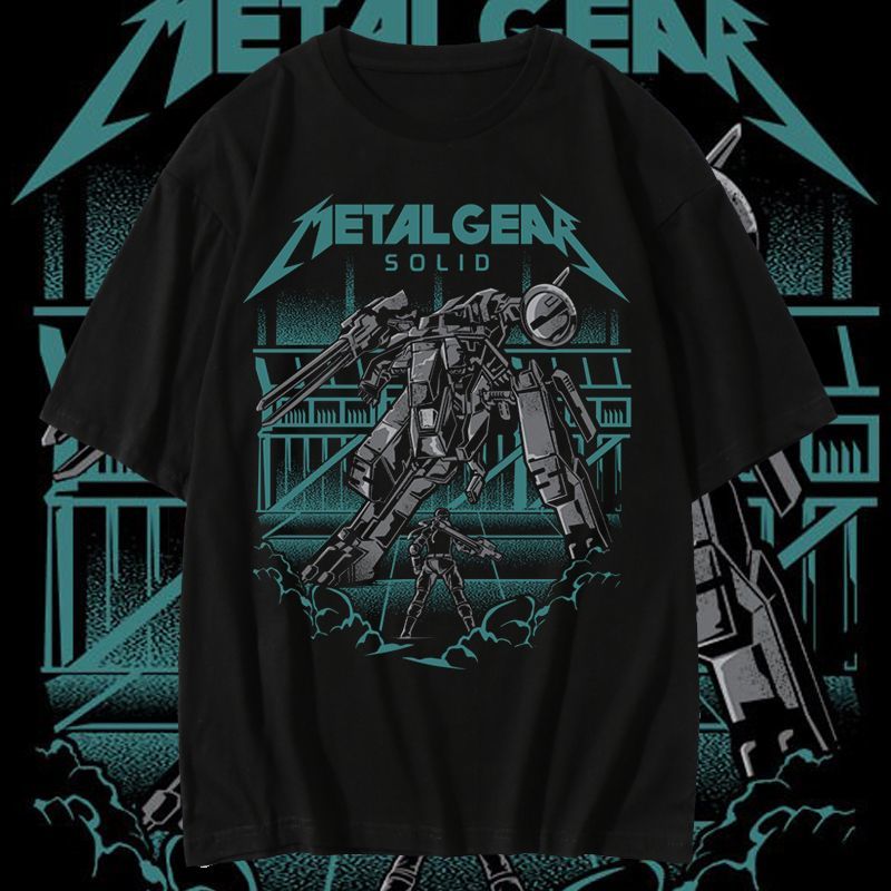 Esports Gaming Shirts - メタルギアソリッドメックスネークプリントユニセックス Tシャツ 2026 夏特大コットンゲームストリートトップス原宿グラフィック Tシャツ