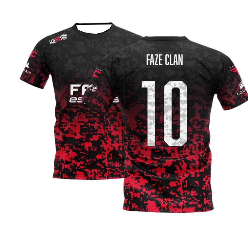 2026年新作FaZe eスポーツジャージ ブラックレッドデ - Esports Gaming Shirts のレビューと価格