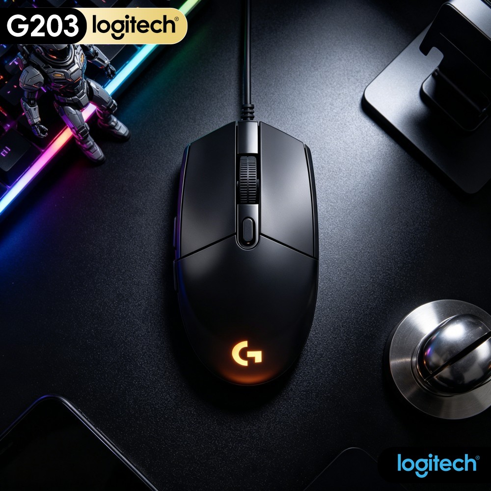 ロジクール G203 有線ゲーミングマウス ラバー製滑り止め - Logitech Mouse G203 のレビューと価格