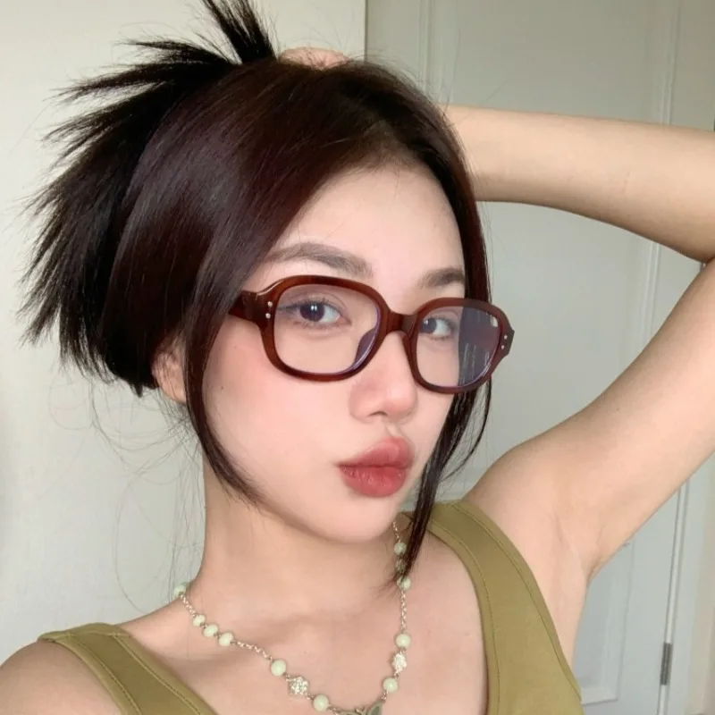 レトロスクエア近視メガネ女性赤色コンピュータ老眼鏡クリアブル - Gaming Glasses Blue のレビューと価格