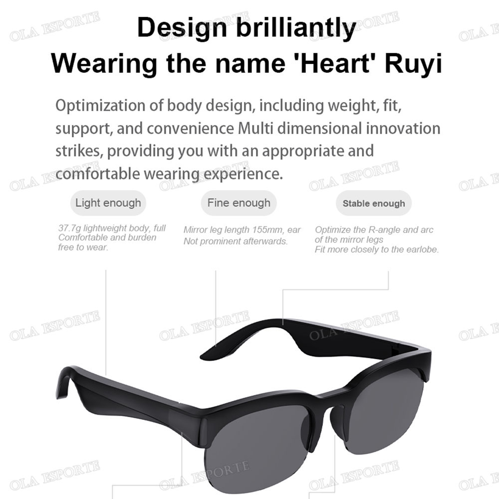 新型カメラ制御スマートグラス2026ミュージックサングラスヘ - Gaming Glasses Blue のレビューと価格
